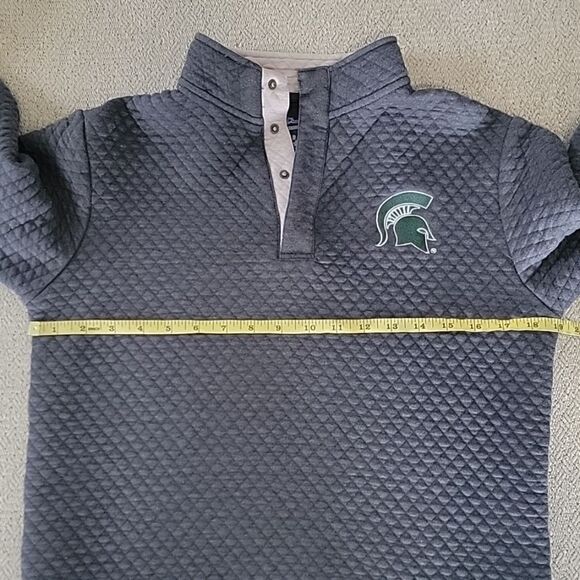 Champion Michigan State MSU Spartans Gray Quilted Pullover Jacket - Small - Picture 6 of 14